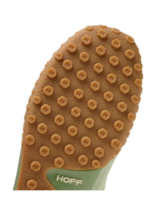 HOFF Bridge Satin Sneakers in mint with satin and leather upper, lace-up closure, and textured sole.