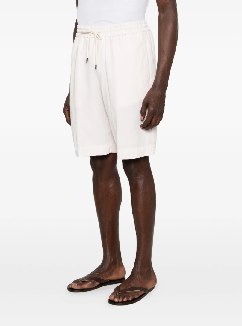 Dondup bermuda shorts in light pink with drawstring waist, elastic waistband, and tailored look.