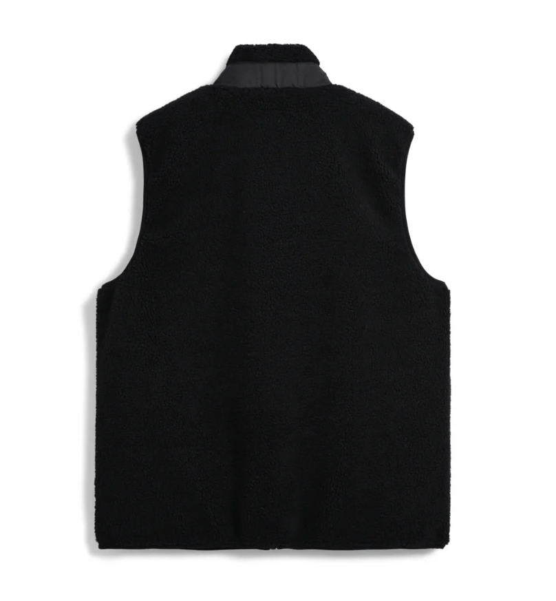 Black TAION Unisex Mountain W-Zip Boa Vest with dual-layer boa fleece and ripstop fabric.