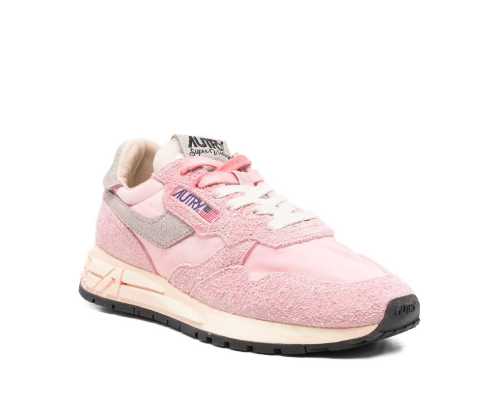 Autry Women Reelwind Suede-Mesh Sneakers Pink