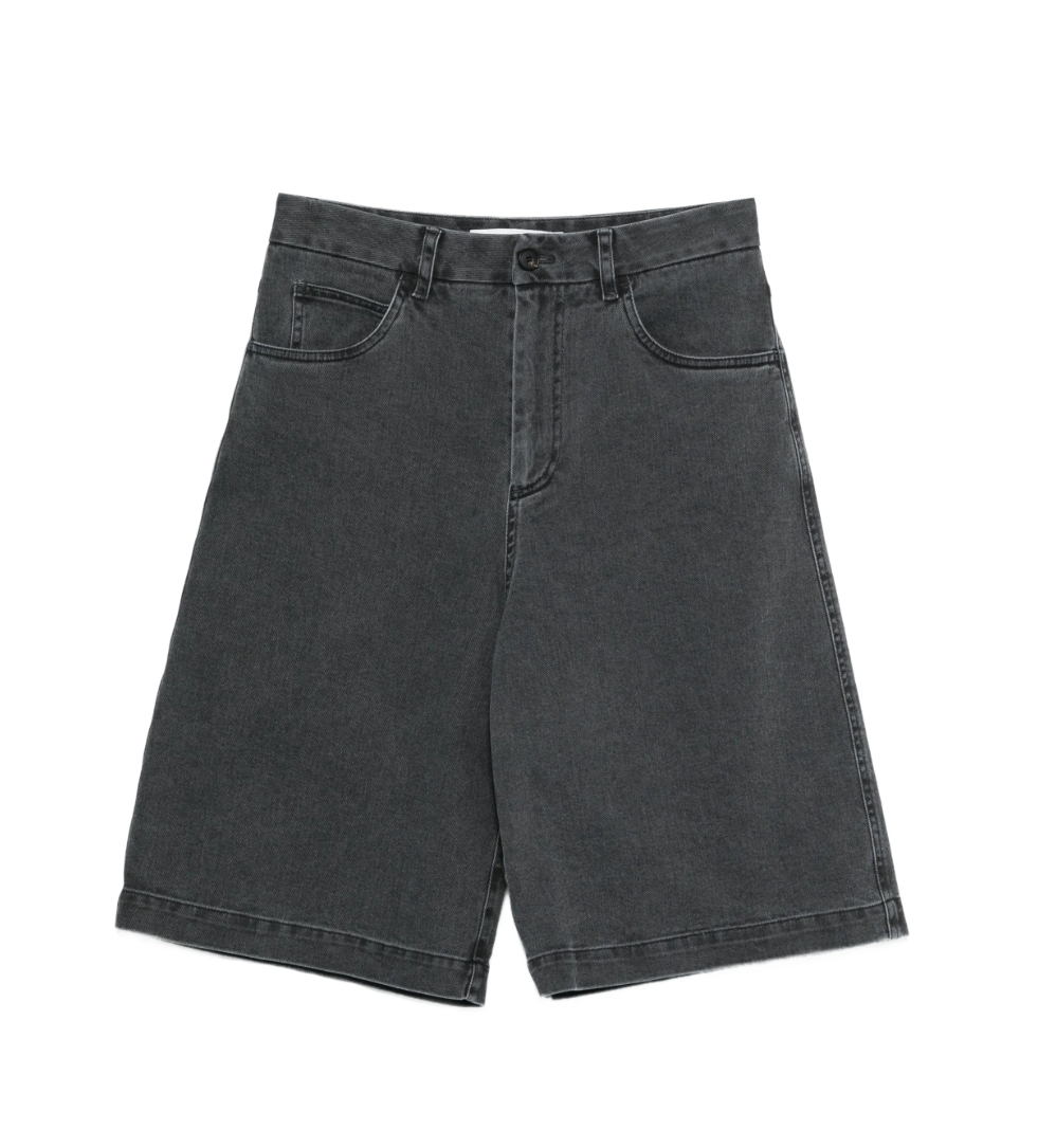 TELA Women Denim Bermuda Shorts Grey