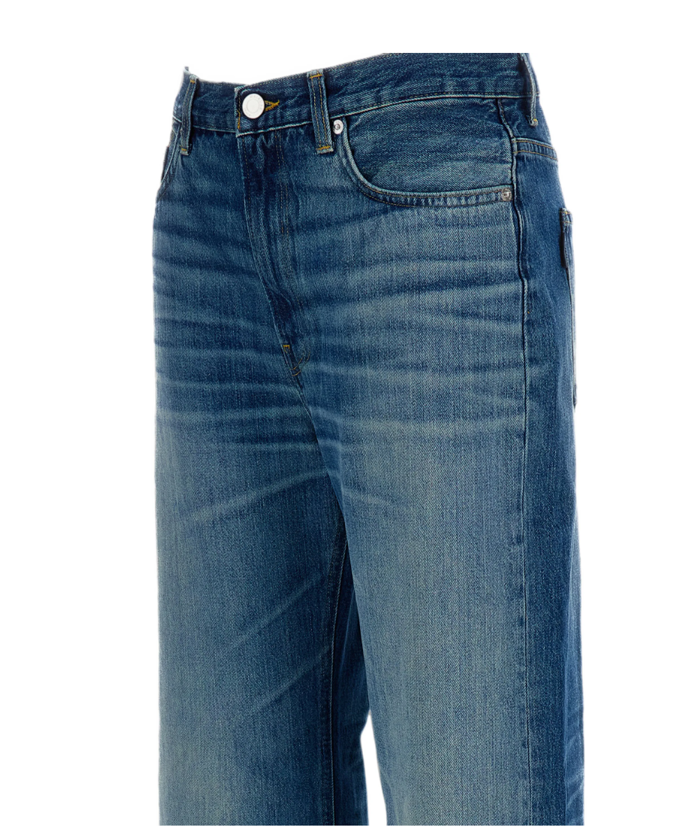 HAIKURE WINNY Wide-Leg Jeans in Blue featuring faded cotton denim, a relaxed silhouette and classic five-pocket styling. Made in Italy.