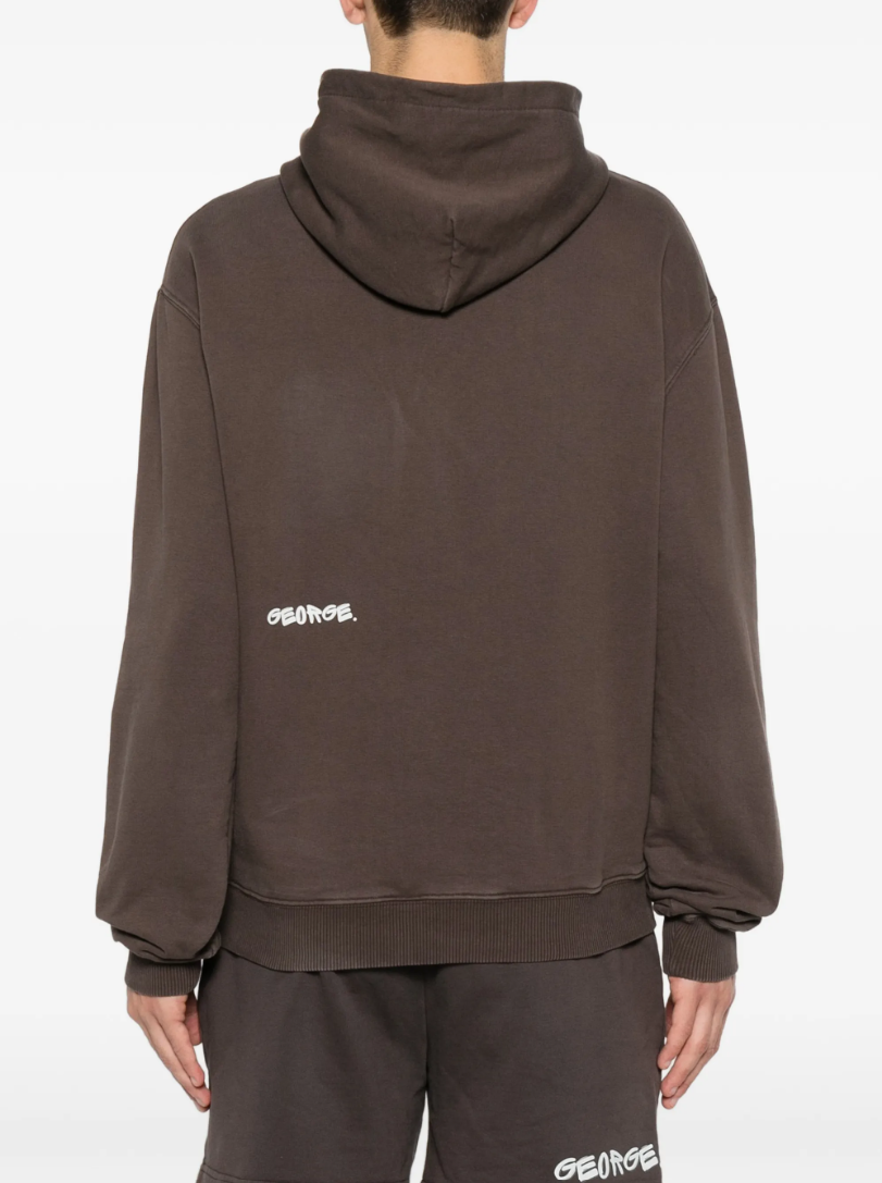 GEORGE. STUDIOS ECHO Heavyweight Unisex Hoodie in colour chocolate