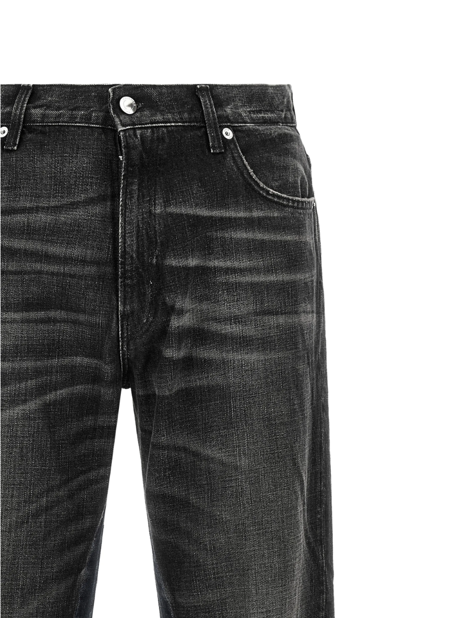 Haikure CLAIRE Jeans for women in Hedwig Black with a flared leg, faded finish, whiskering and classic five-pocket design. Made in Italy.