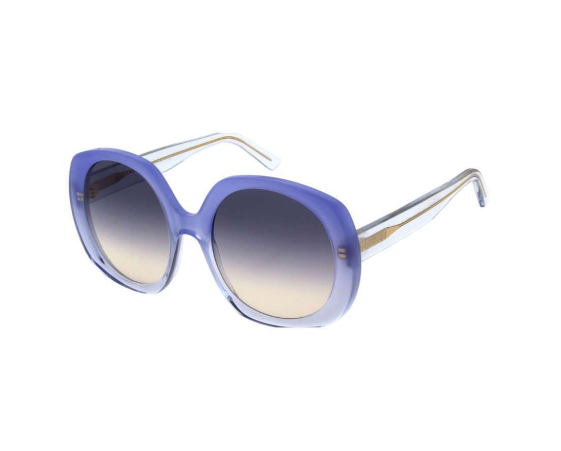 Andy Wolf PARIS sunglasses in lilac-toned blue acetate with oversized rectangular shape and bold design.