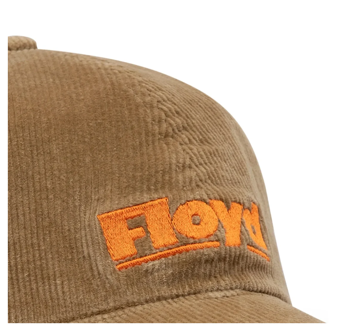 Floyd Cap Cord in Desert Sand, a unisex 11-wale corduroy cap with signature Floyd embroidery and adjustable fit.