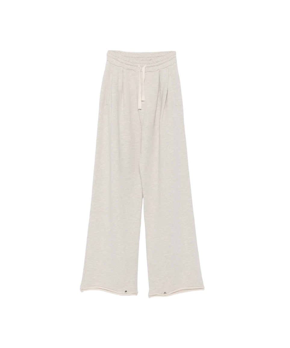 HAIKURE VALERIE wide-leg sweatpants in Sand with an elasticated drawstring waist and relaxed silhouette. Made in Italy.
