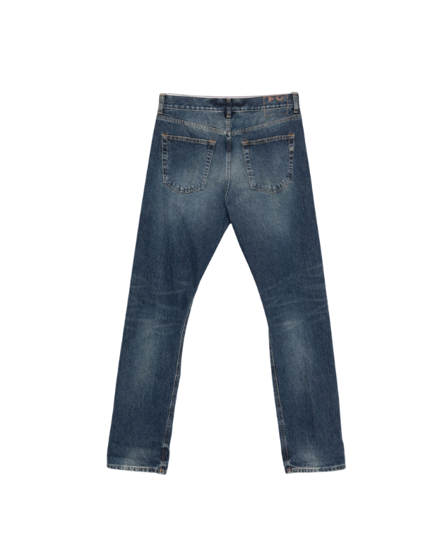 Dondup Bray jeans in faded blue with button fly, five-pocket design, and turned-up hem.