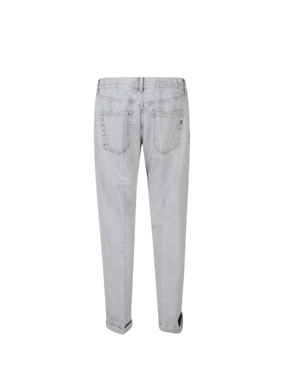 Dondup Bray jeans in grey with five-pocket design and belt loops, made in Italy.