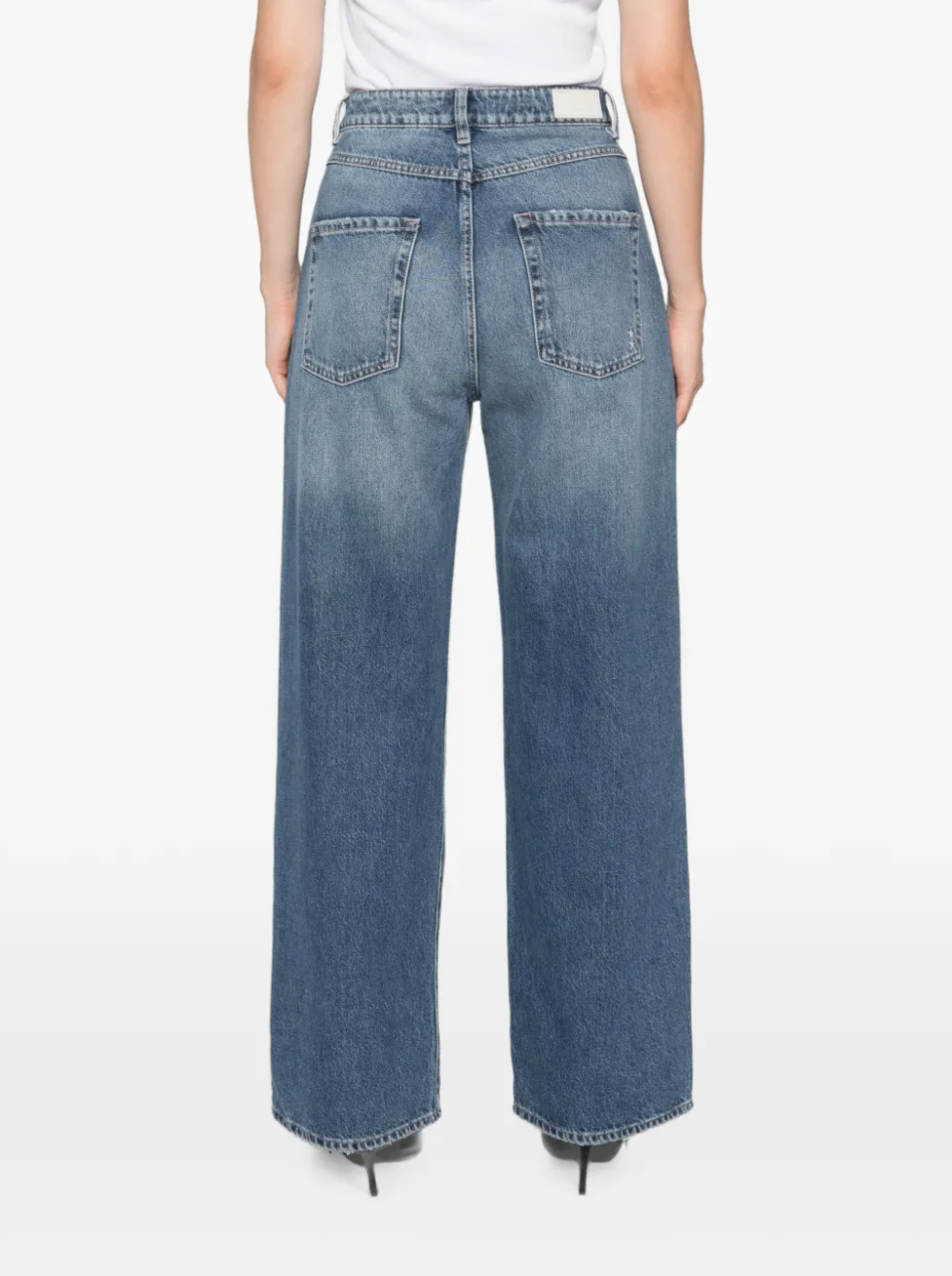 Icon Denim Poppy wide-leg jeans in Eclipse with faded wash and relaxed silhouette.