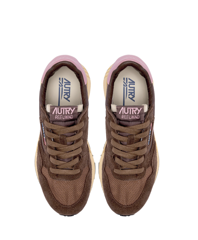 Autry Reelwind Low sneakers in Plugh and Zephyr with nylon, suede, leather, and retro running design.
