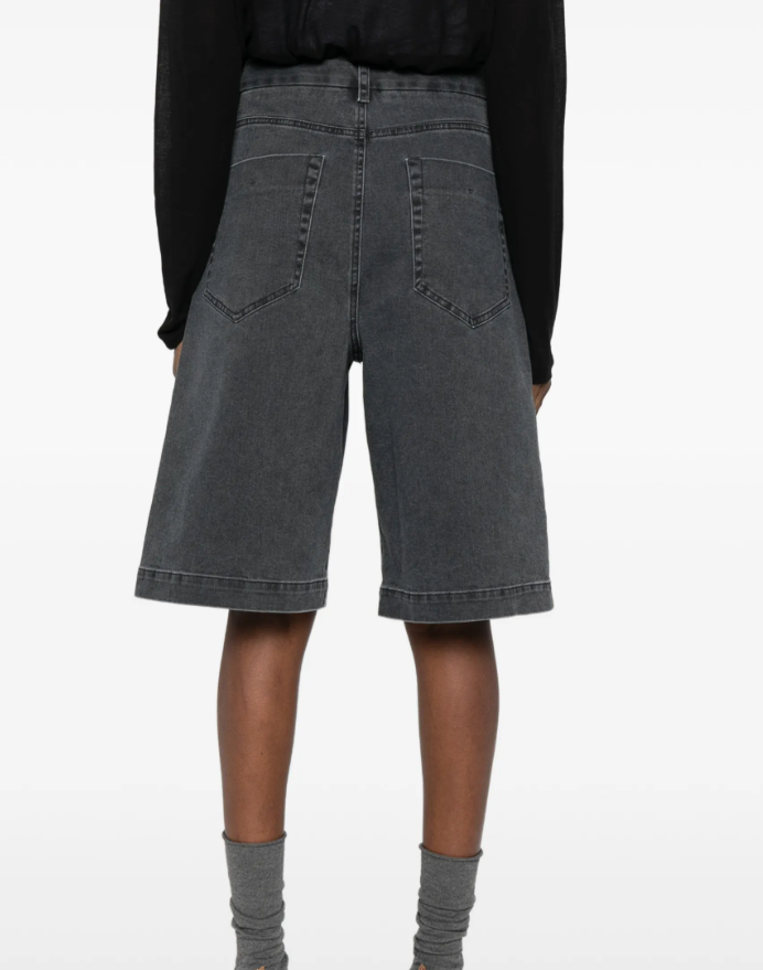 TELA Women Denim Bermuda Shorts Grey