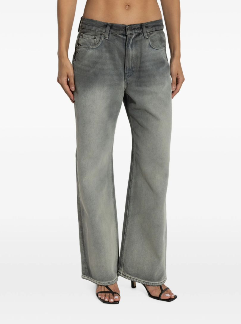 HAIKURE WINNY Smoke Jeans in Smoke Black featuring faded cotton denim, classic five-pocket styling and a signature logo patch.