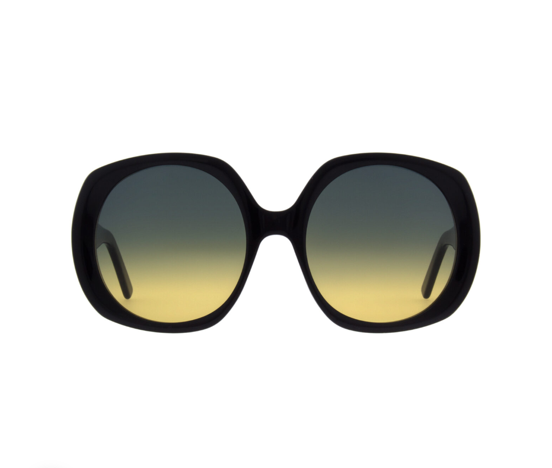 Andy Wolf PARIS sunglasses in black acetate with oversized rectangular shape and bold design.