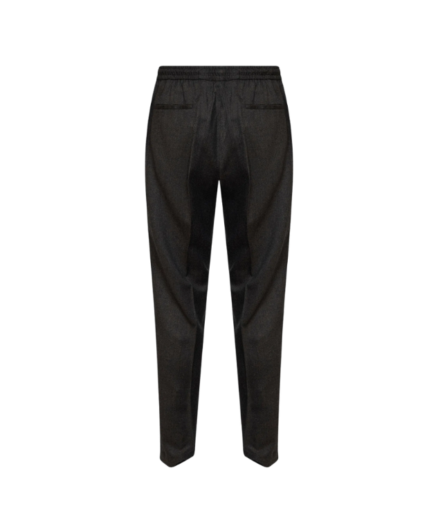 Briglia 1949 Wimbledon Tapered Trousers for men in Grey, crafted from wool with pressed creases and an elastic drawstring waistband.