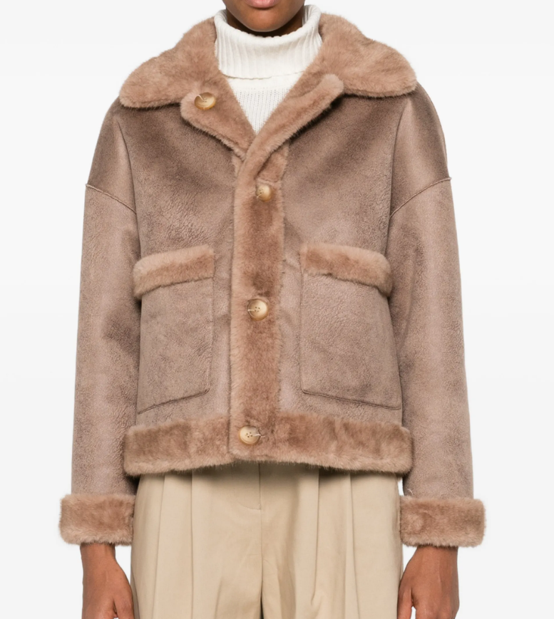 Studio AR Women’s Reversible Faux-Fur Jacket FAJE Camel