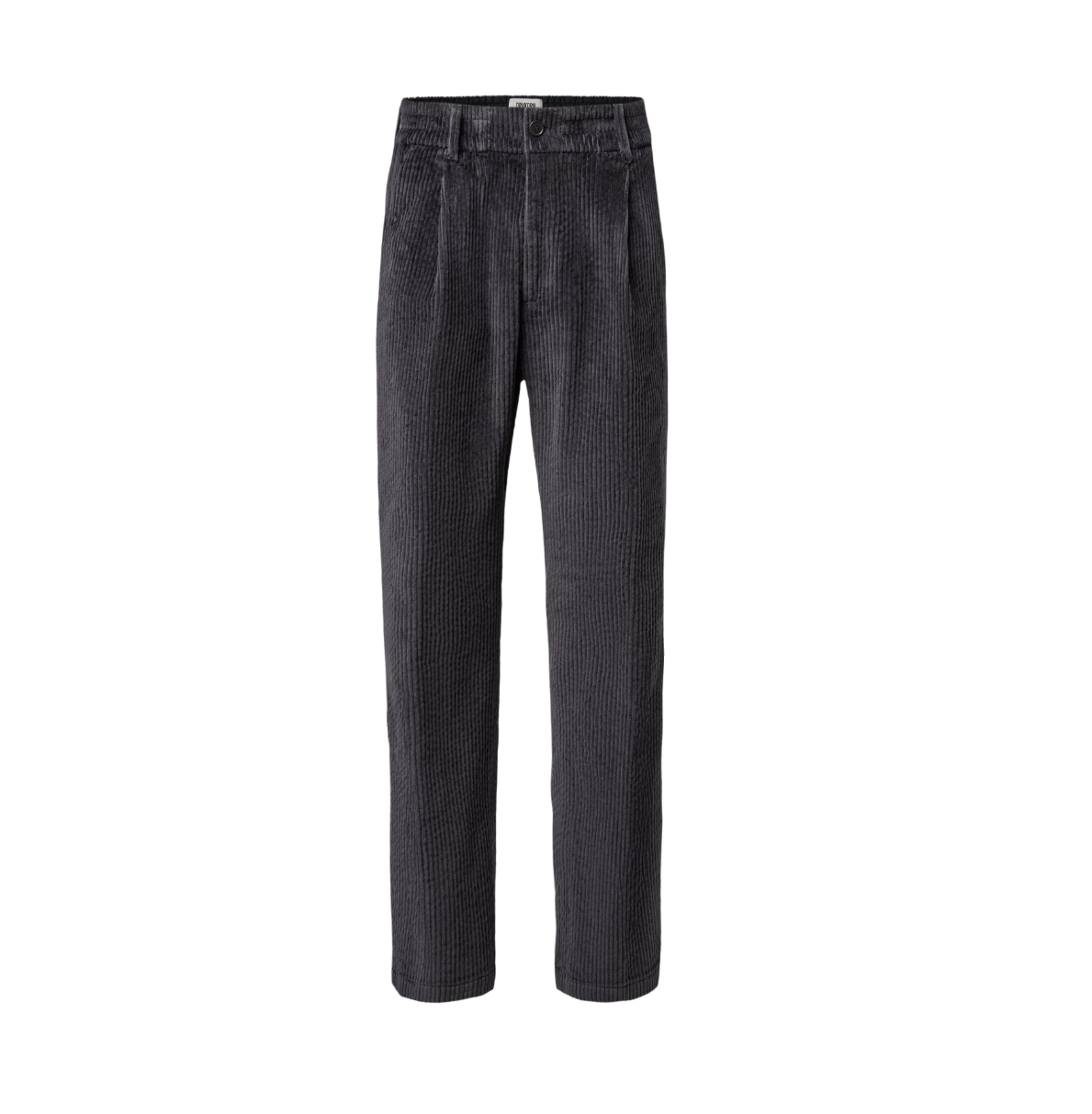Drykorn CHASY_RGLR Trousers for men in Slate, crafted from soft jumbo cord with a regular fit, pleated front and tapered leg.