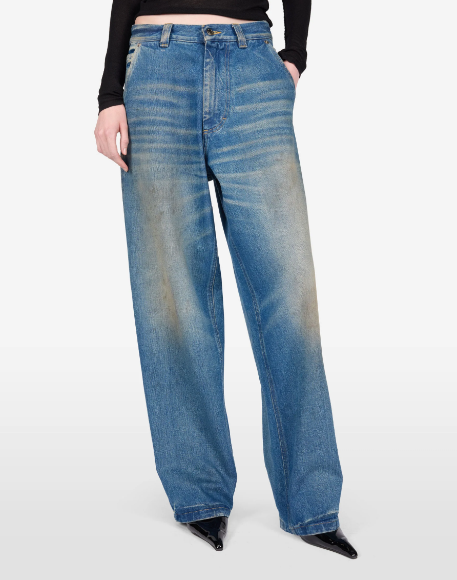 Haikure SIBILLA Denim Jeans for women in Jane Blue with a relaxed Boyfriend fit, straight leg and worker-inspired details.