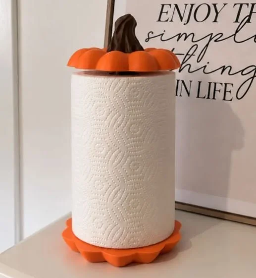 pumpkin paper towel holder fall.JPG