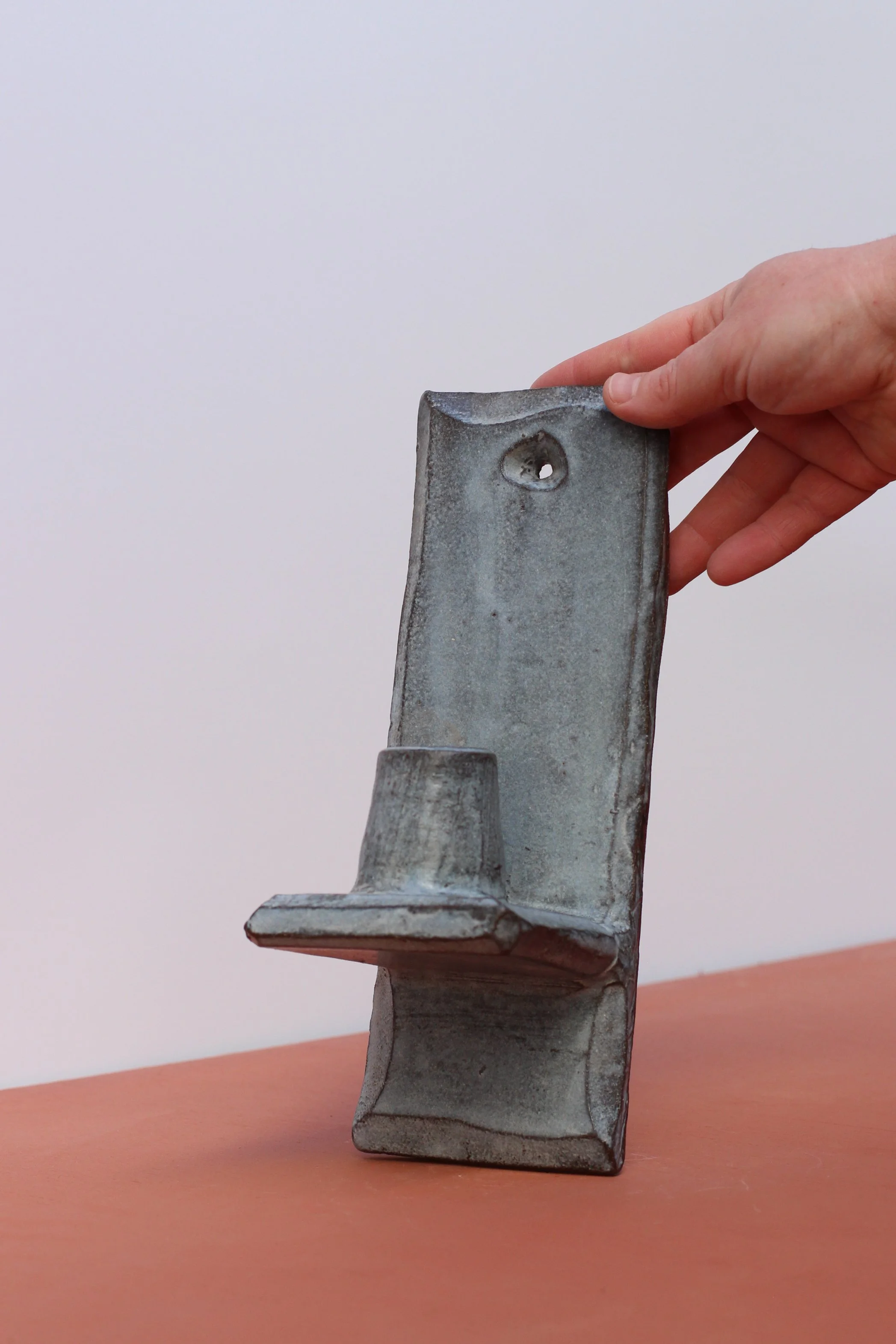 Large blue/grey sconce