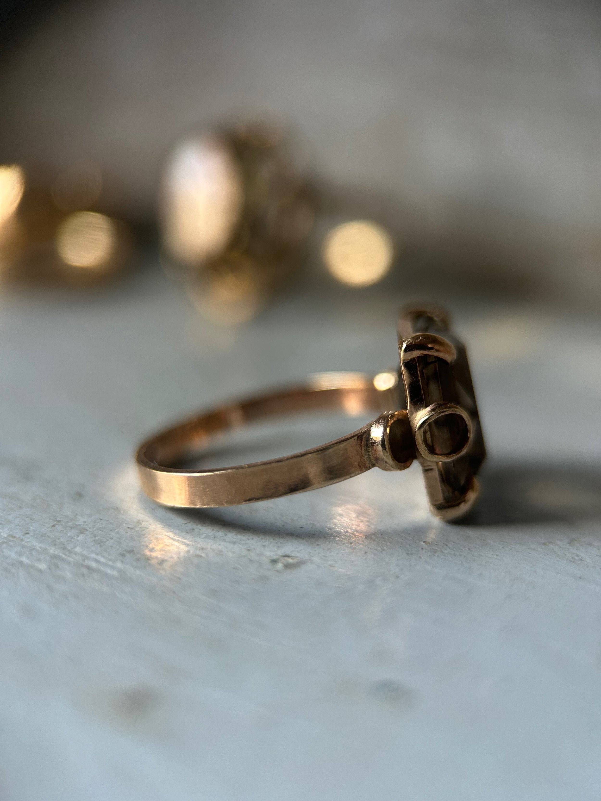 Vintage 9ct Gold Smoky Quartz Ring