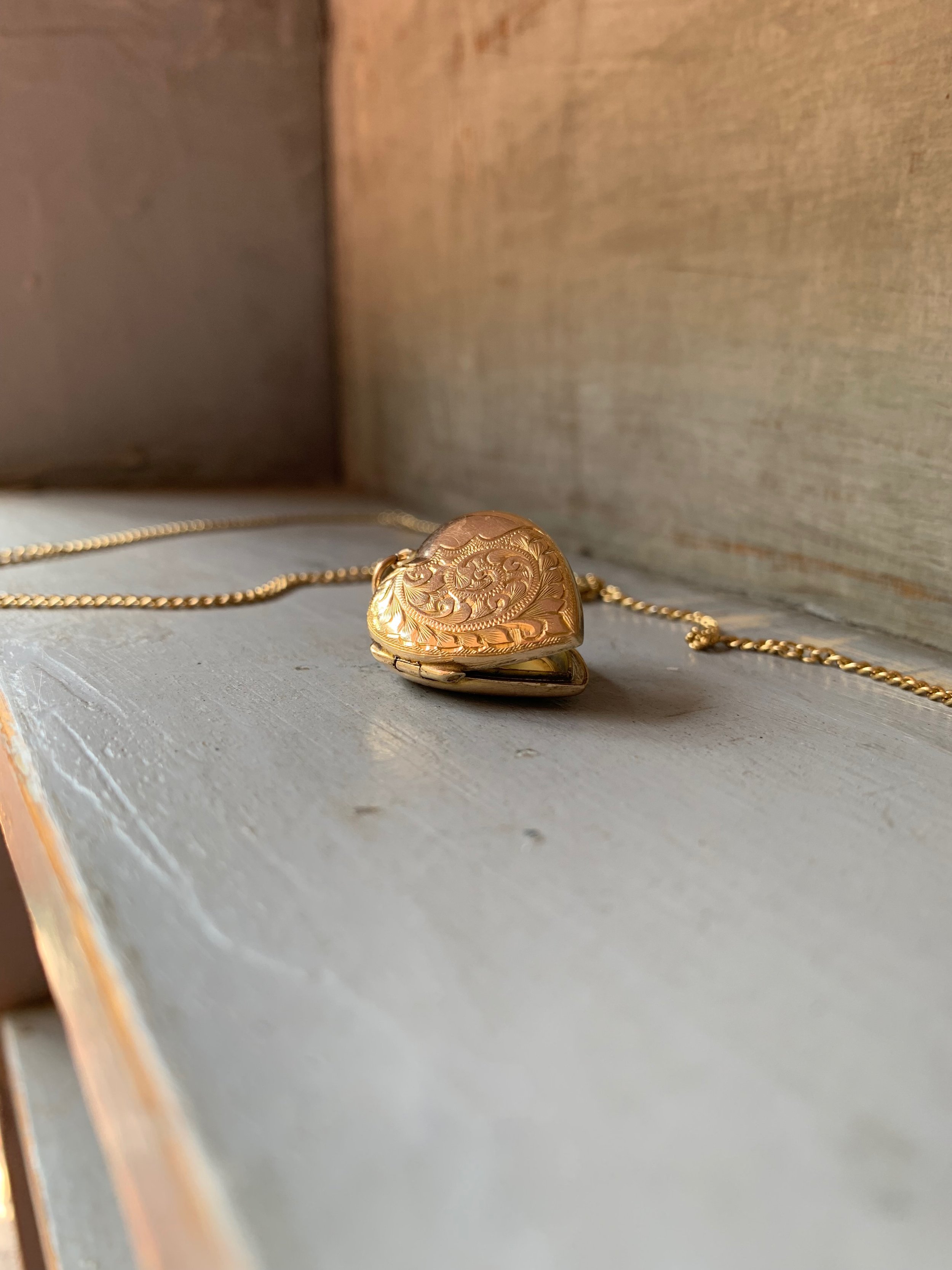 Antique Gold Heart Locket
