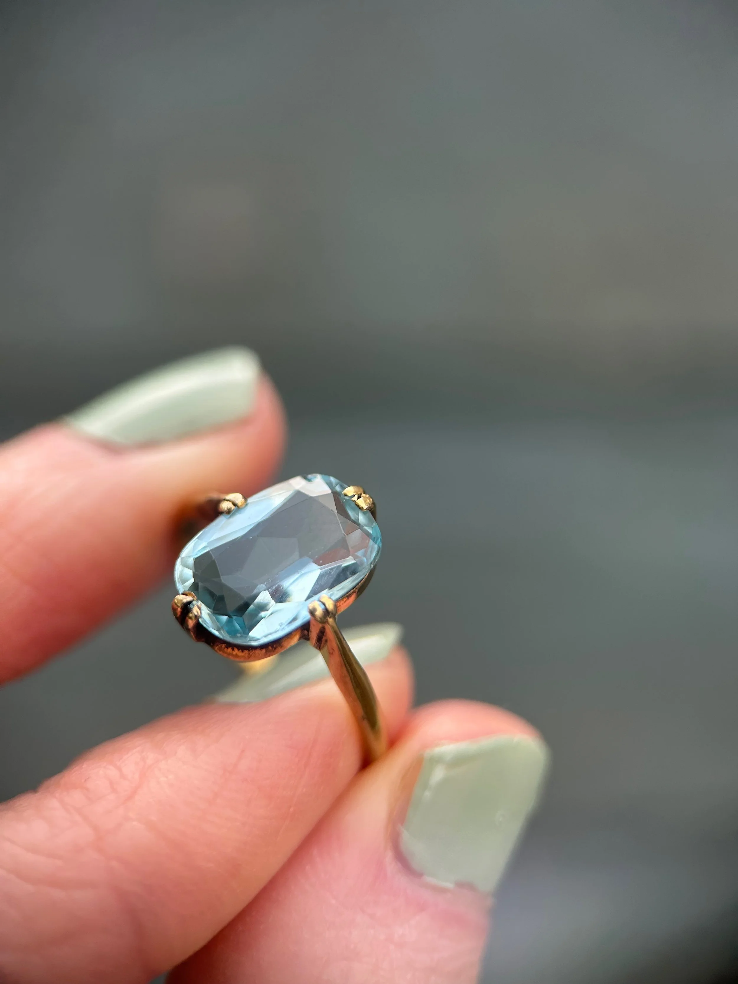 Vintage 14ct Gold Aquamarine Ring