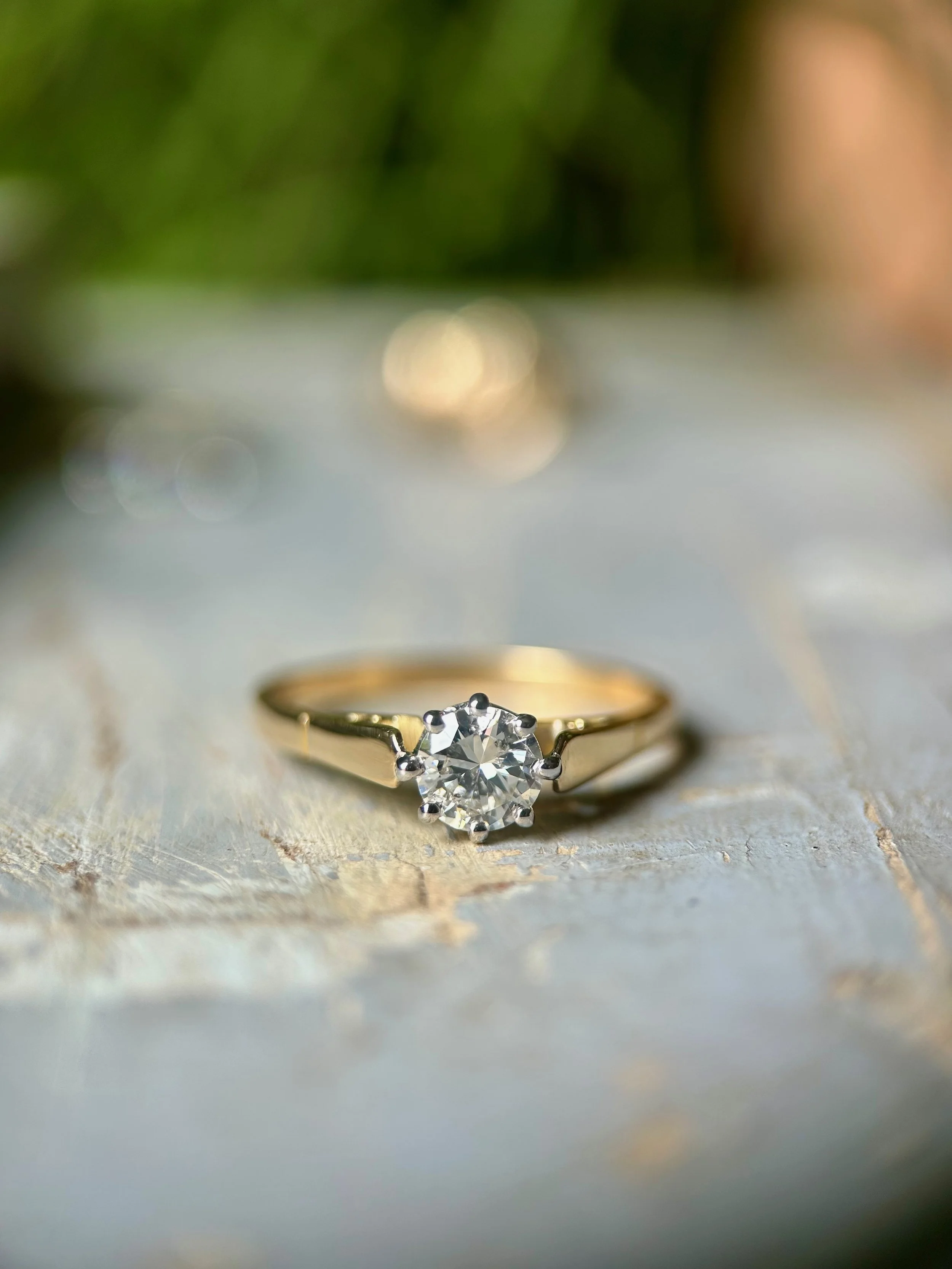 Vintage 18ct Gold Diamond Solitaire Ring