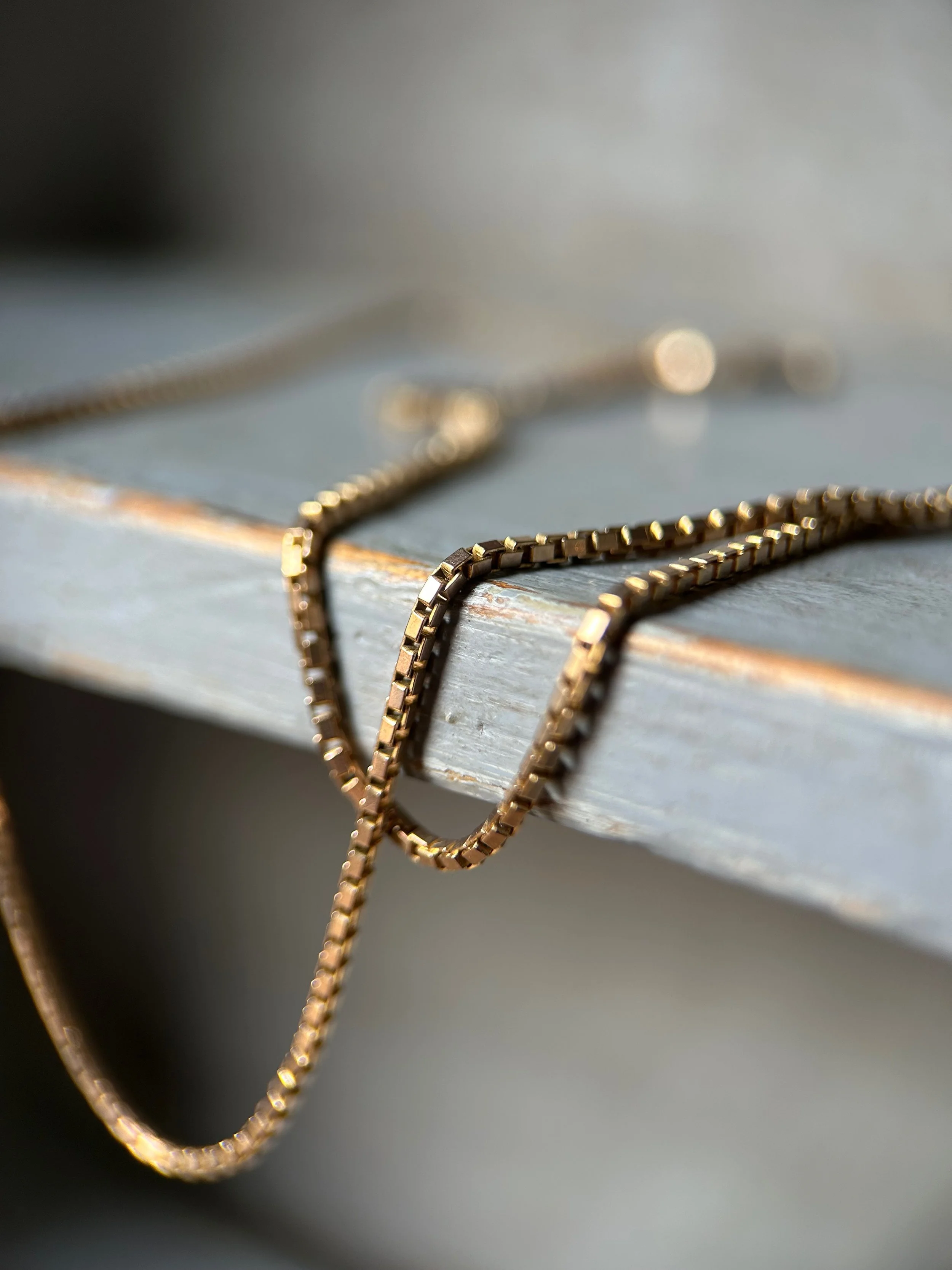 Vintage 9ct Gold Box Chain