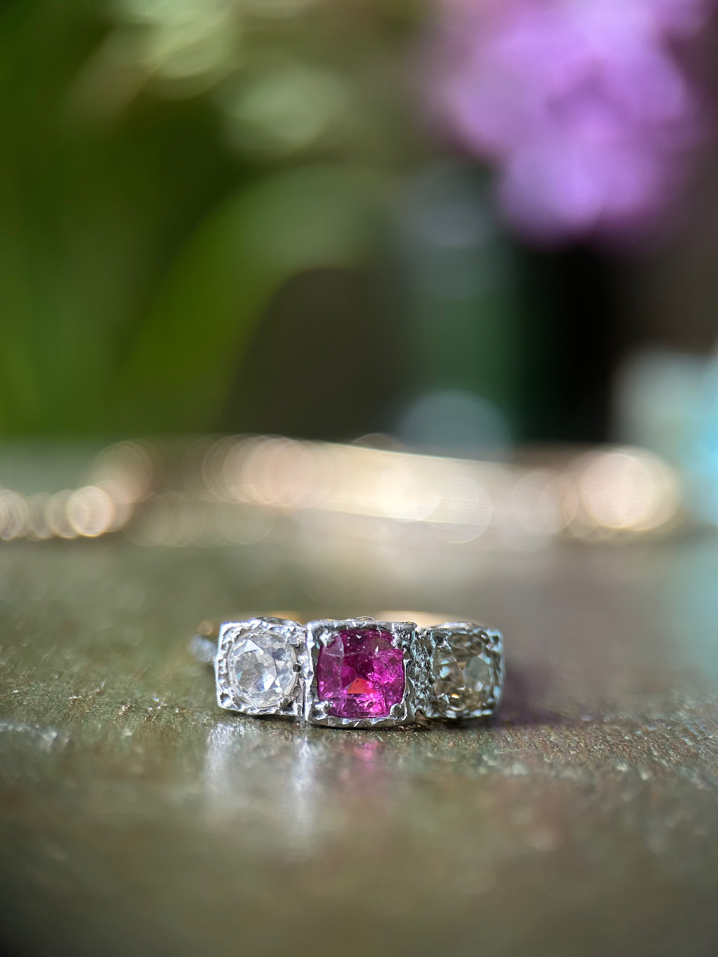 Art Deco Pink Sapphire Ring