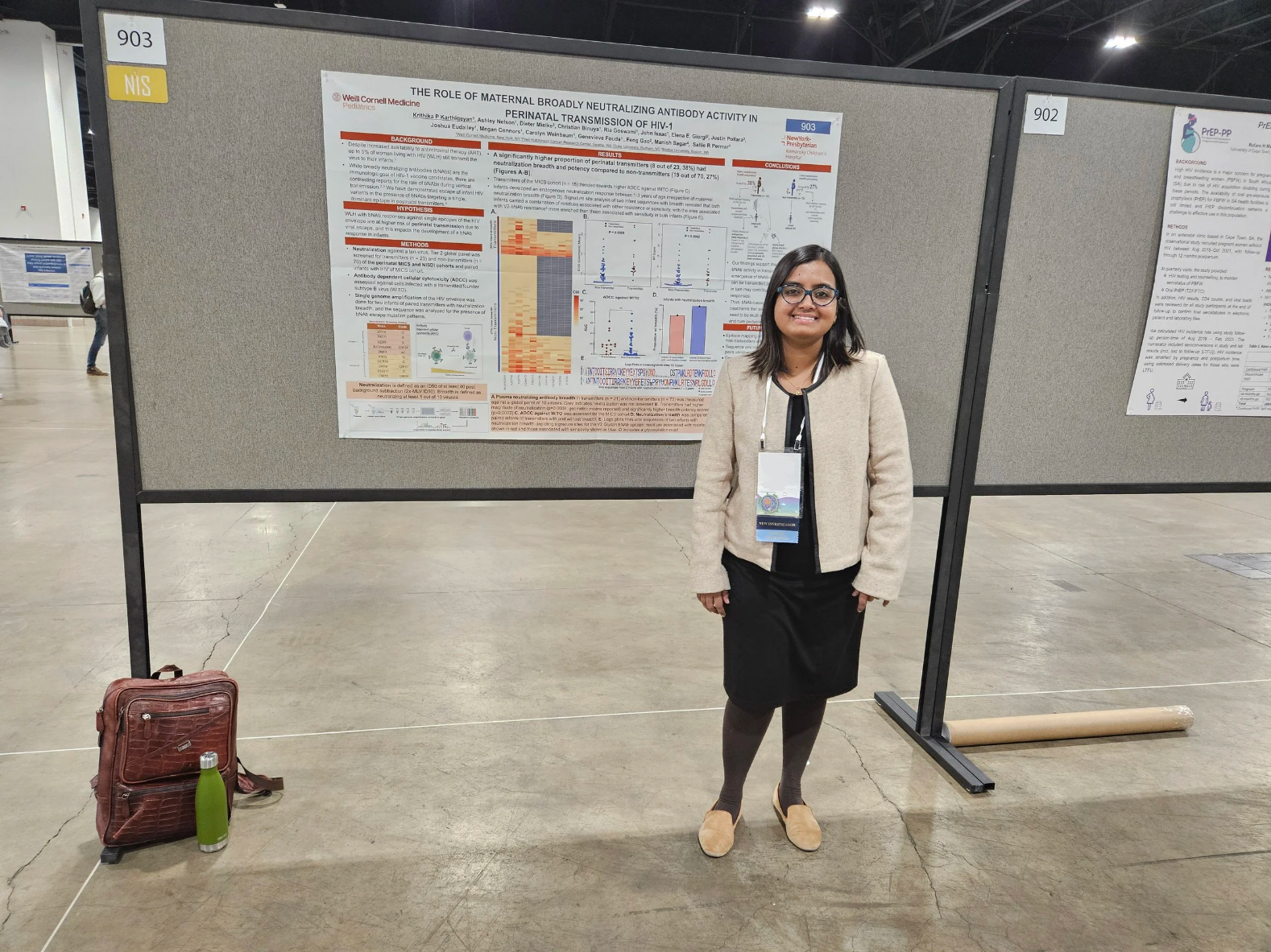 Krithika sharing her poster at CROI 2024!