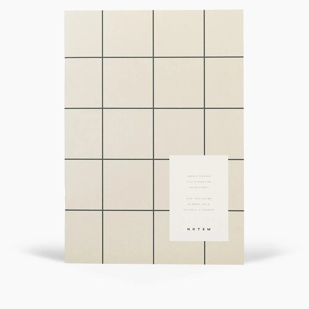 Notem I Milo Weekly Planner Book - Light Gray