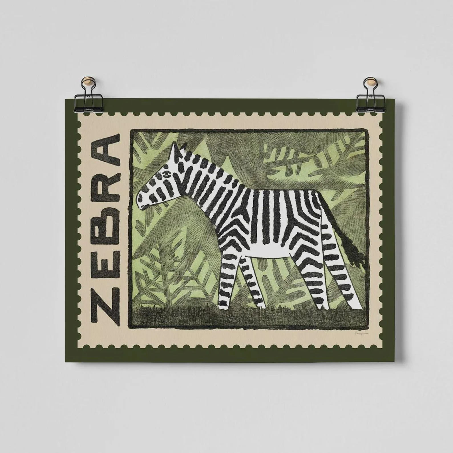 Roomy Town | Zebra Vintage Fine Art Print