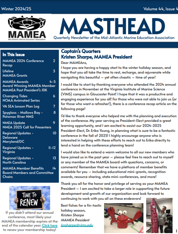 Screenshot of the Masthead newsletter