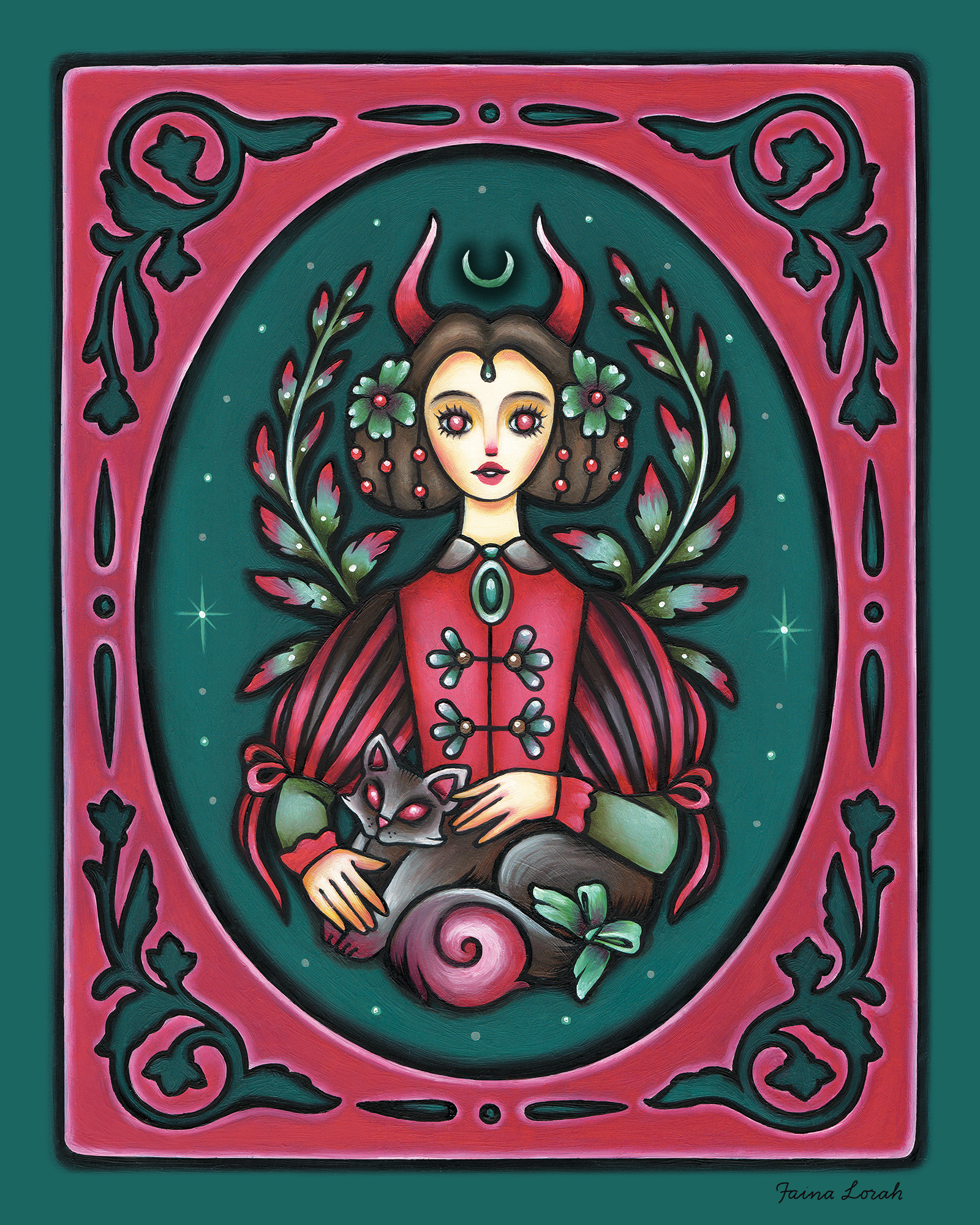 Fehu Rune Painting by Faina Lorah from the Weird Weavings Collection