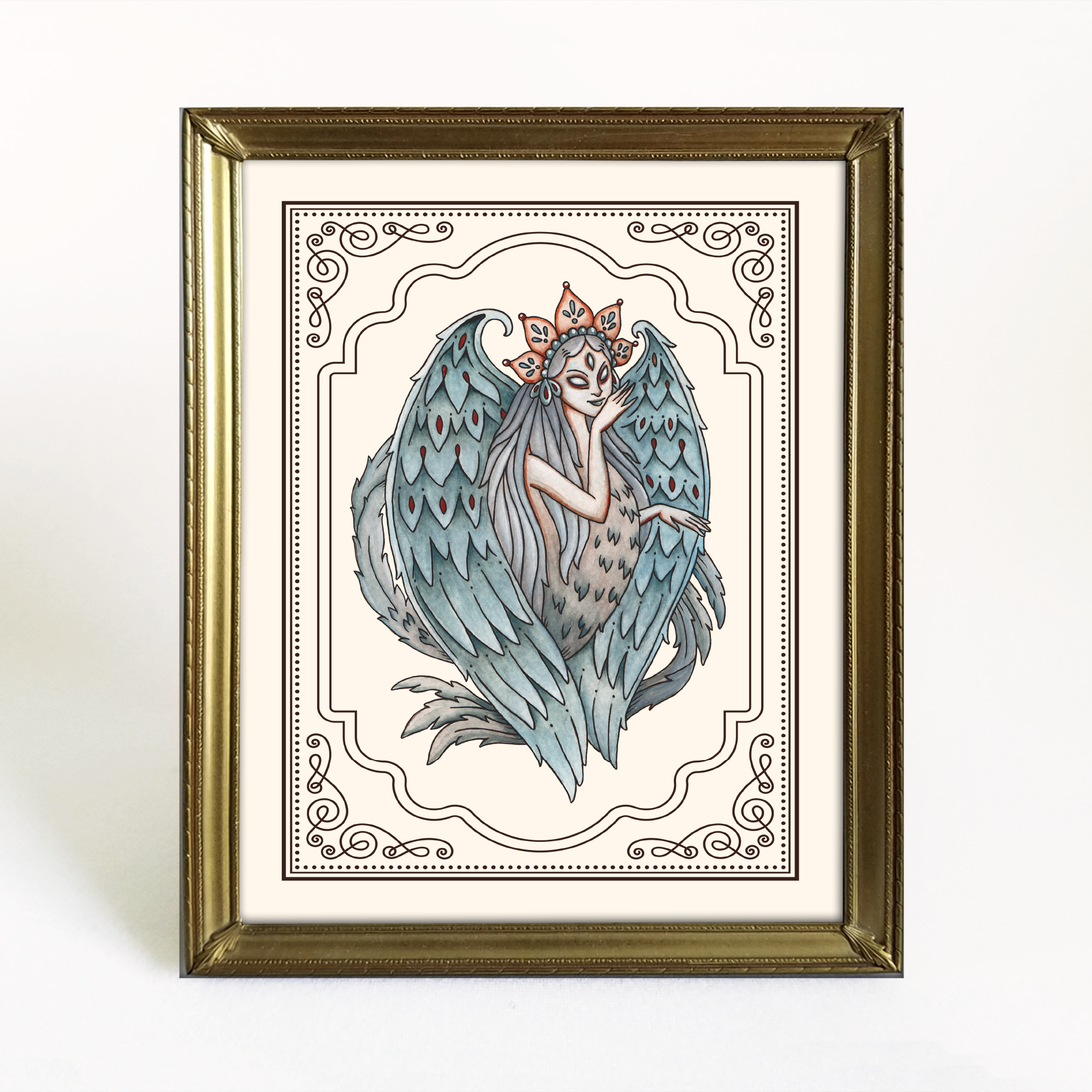 Alkonost Art Print (Bird of Prey)