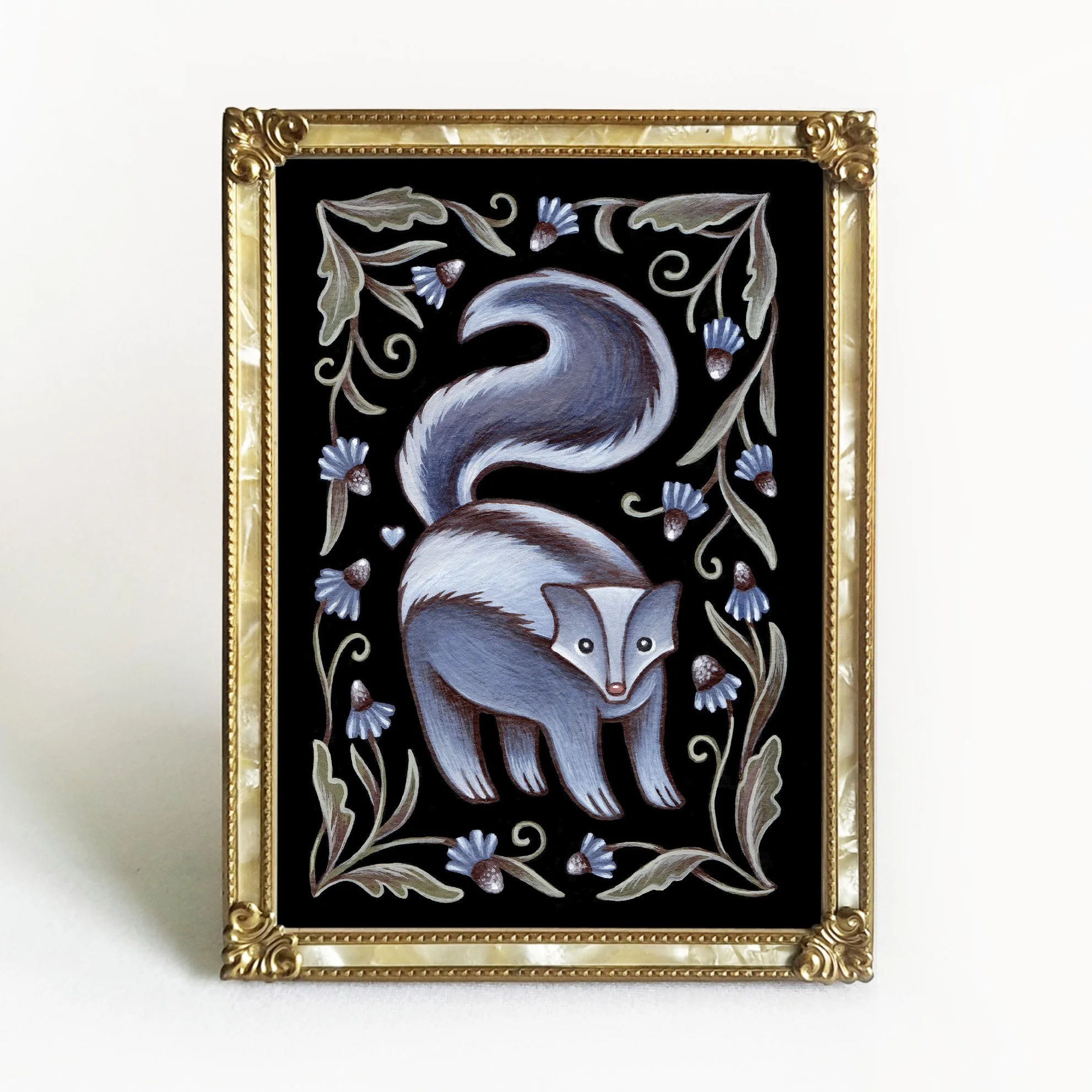 Skunk Folk Art Print