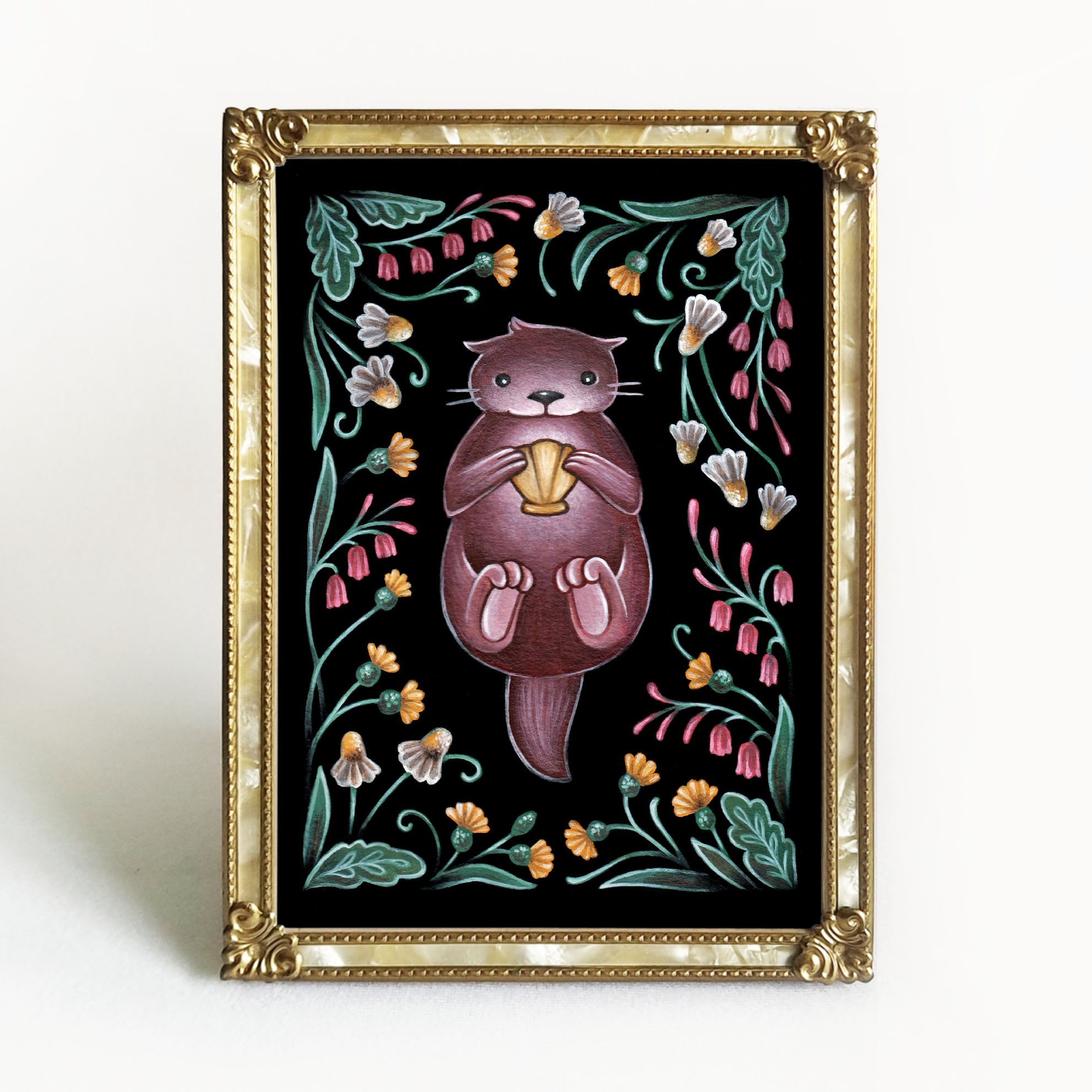 Otter Folk Art Print