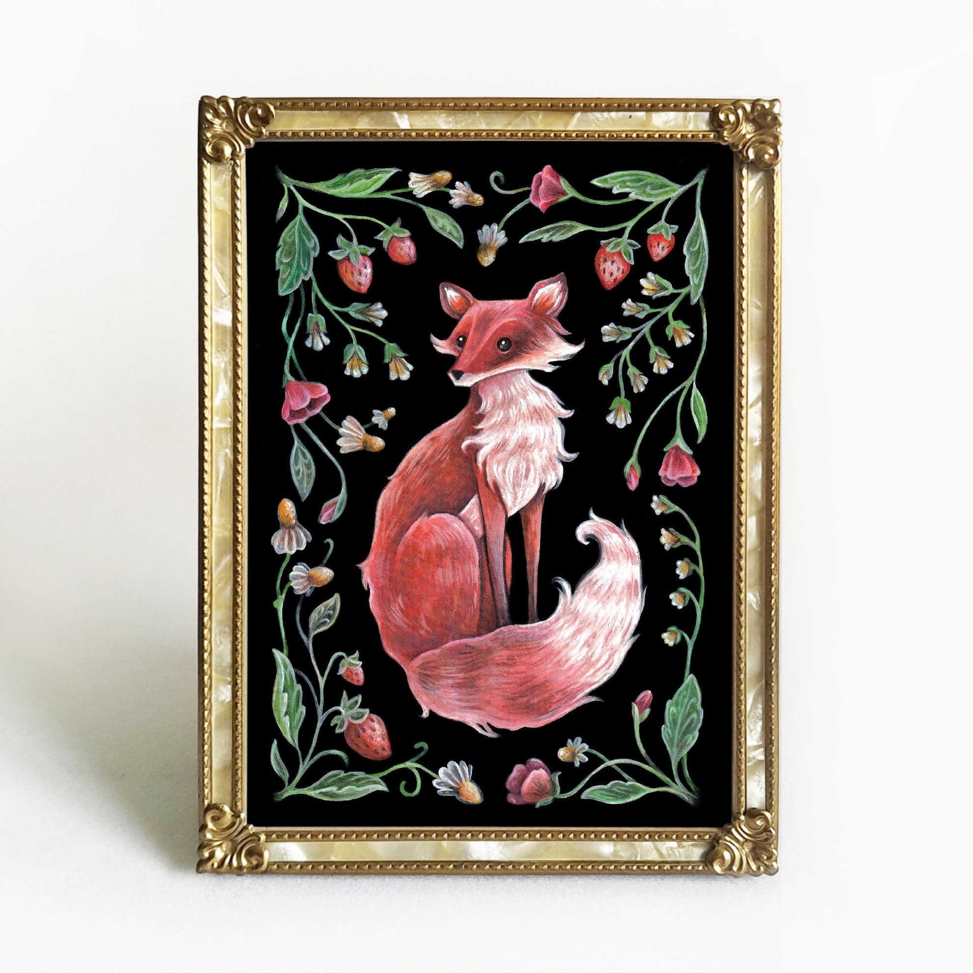 Fox Folk Art Print