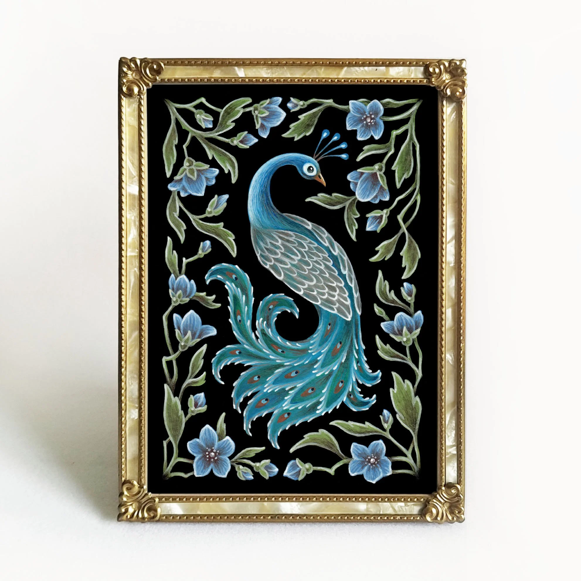 Peacock Folk Art Print