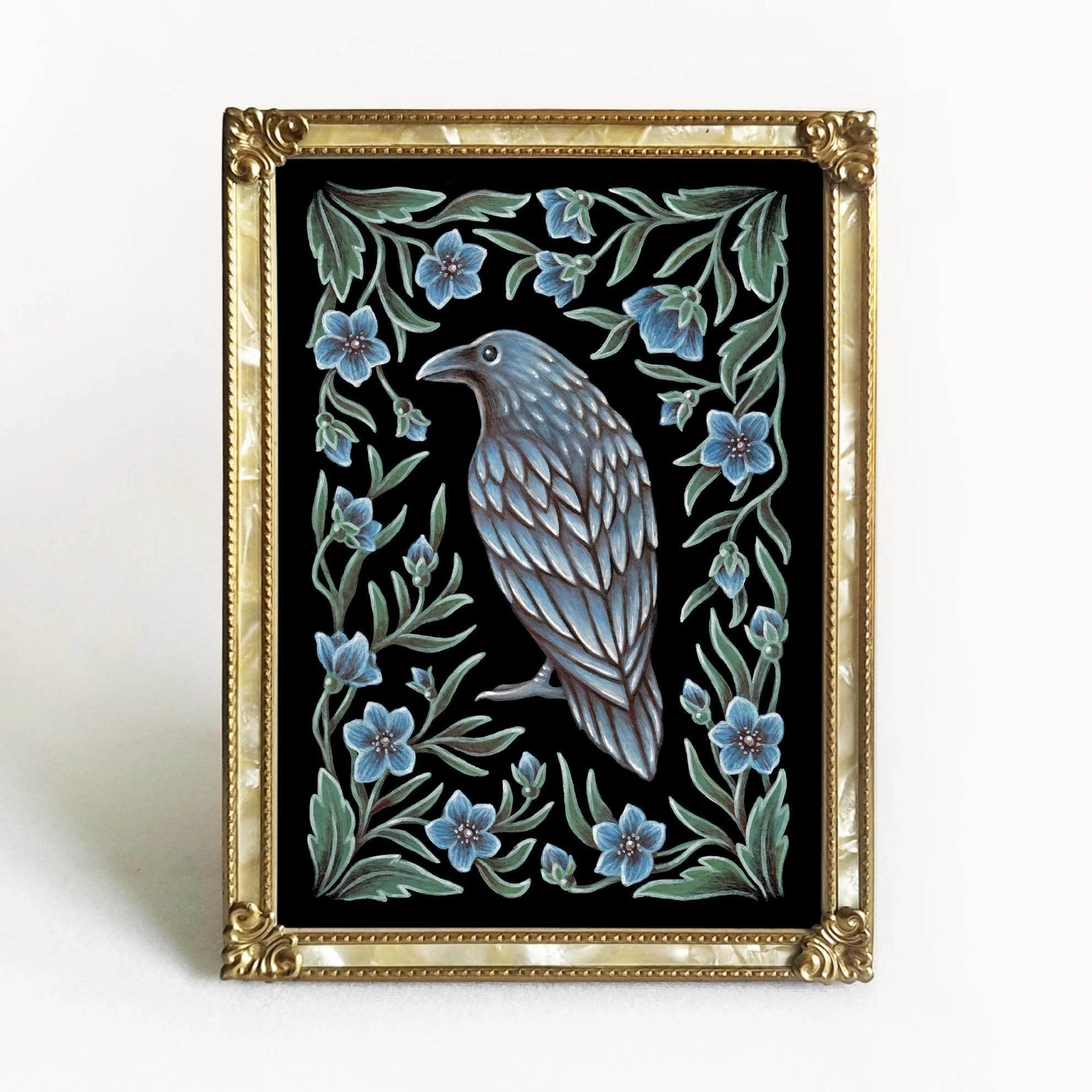 Crow Folk Art Print