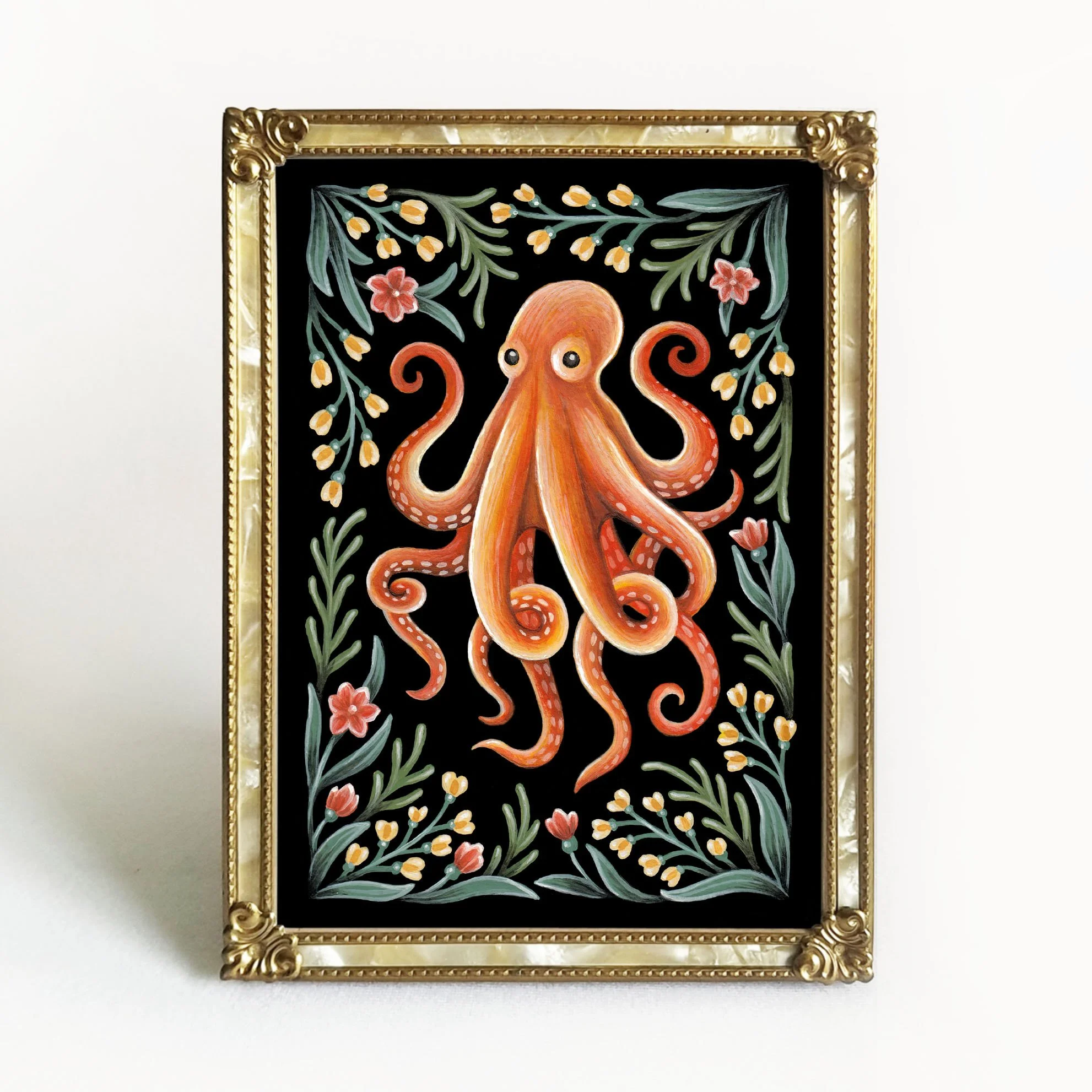 Octopus Folk Art Print