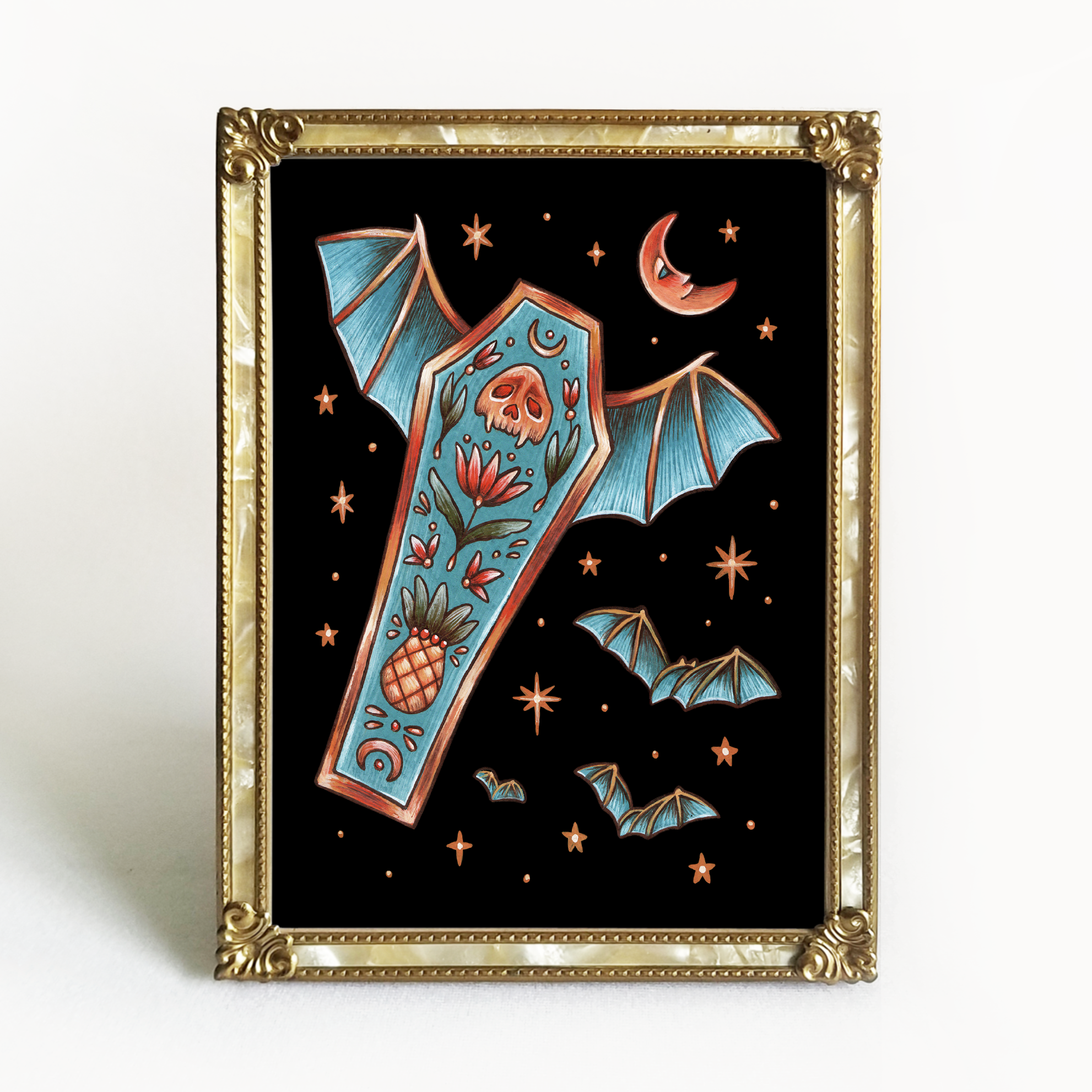 Flying Coffin Art Print