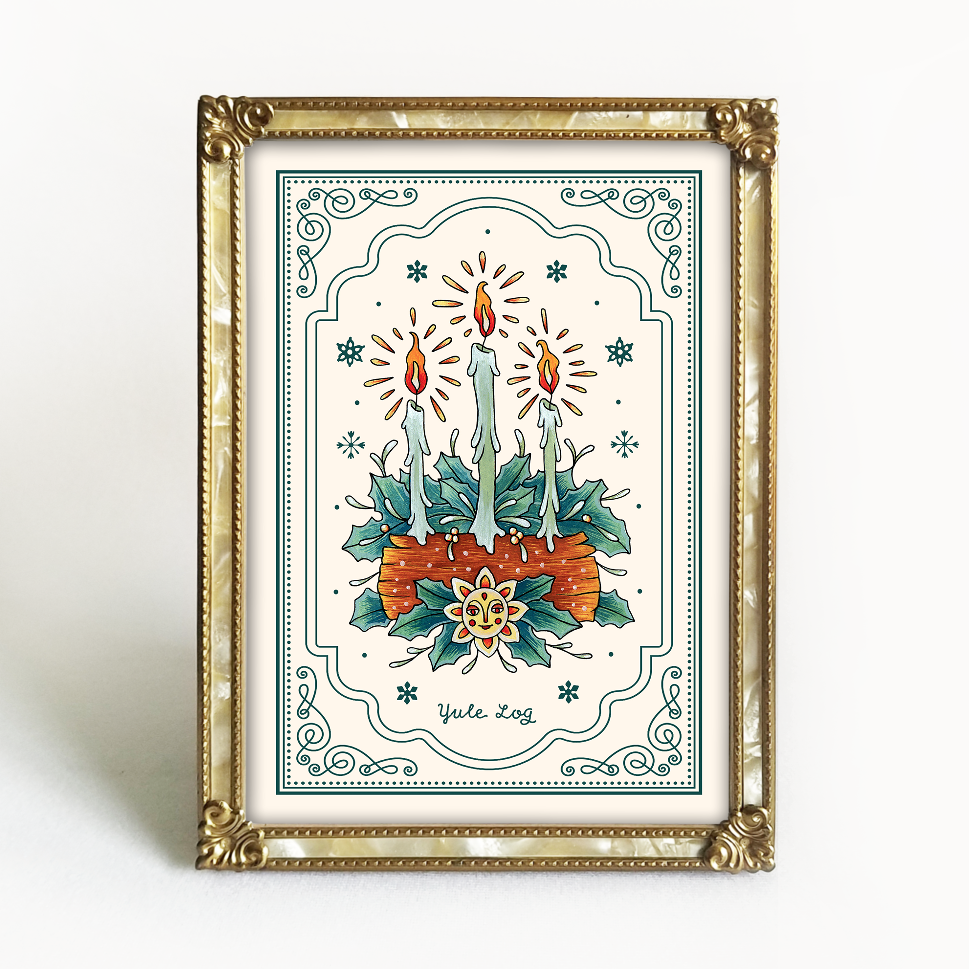 Yule Log Art Print