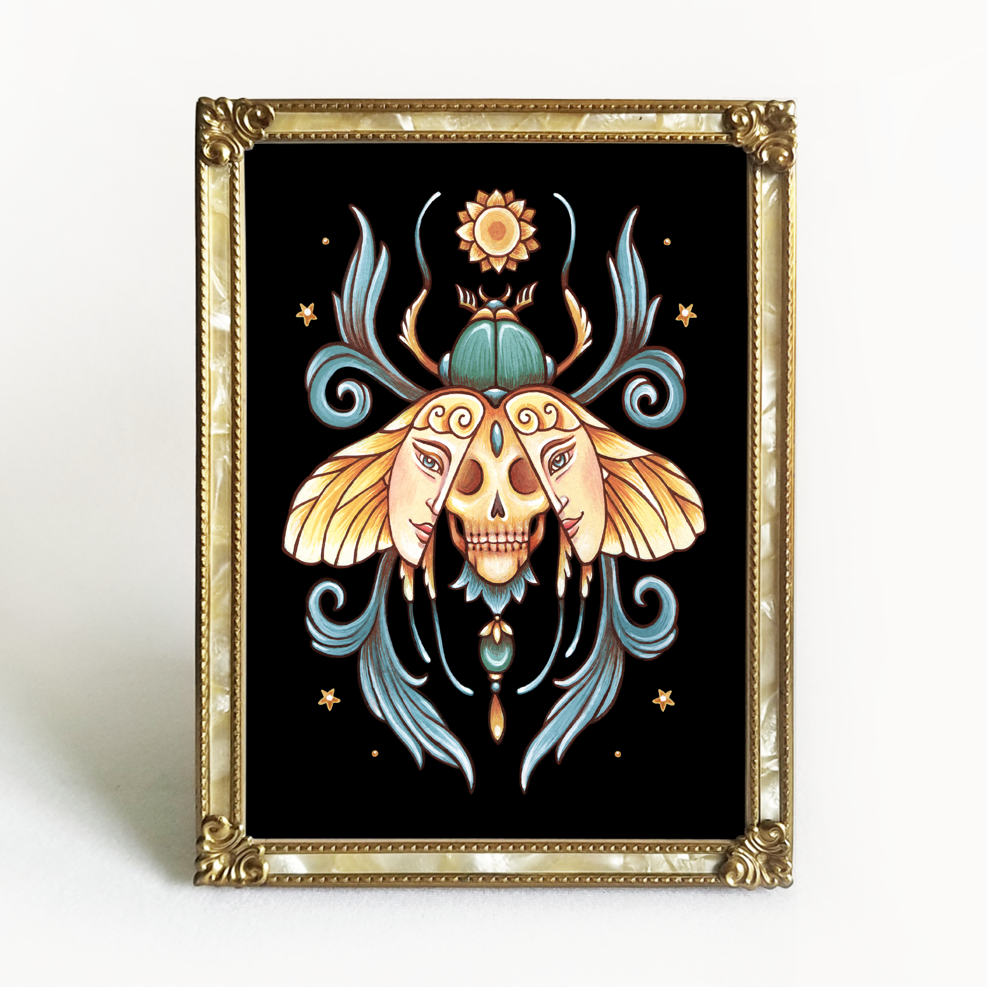 Scarab Sun Art Print