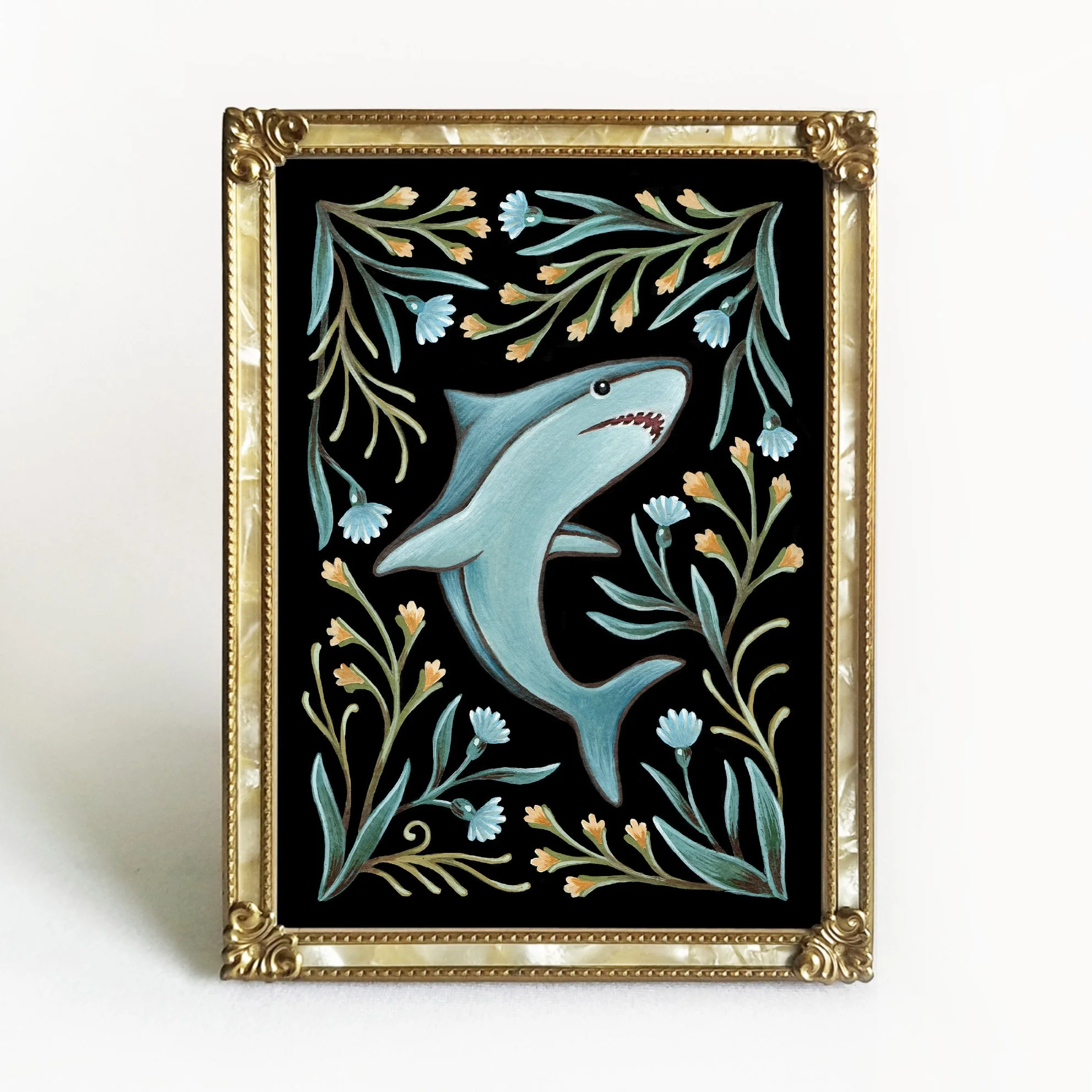 Shark Folk Art Print
