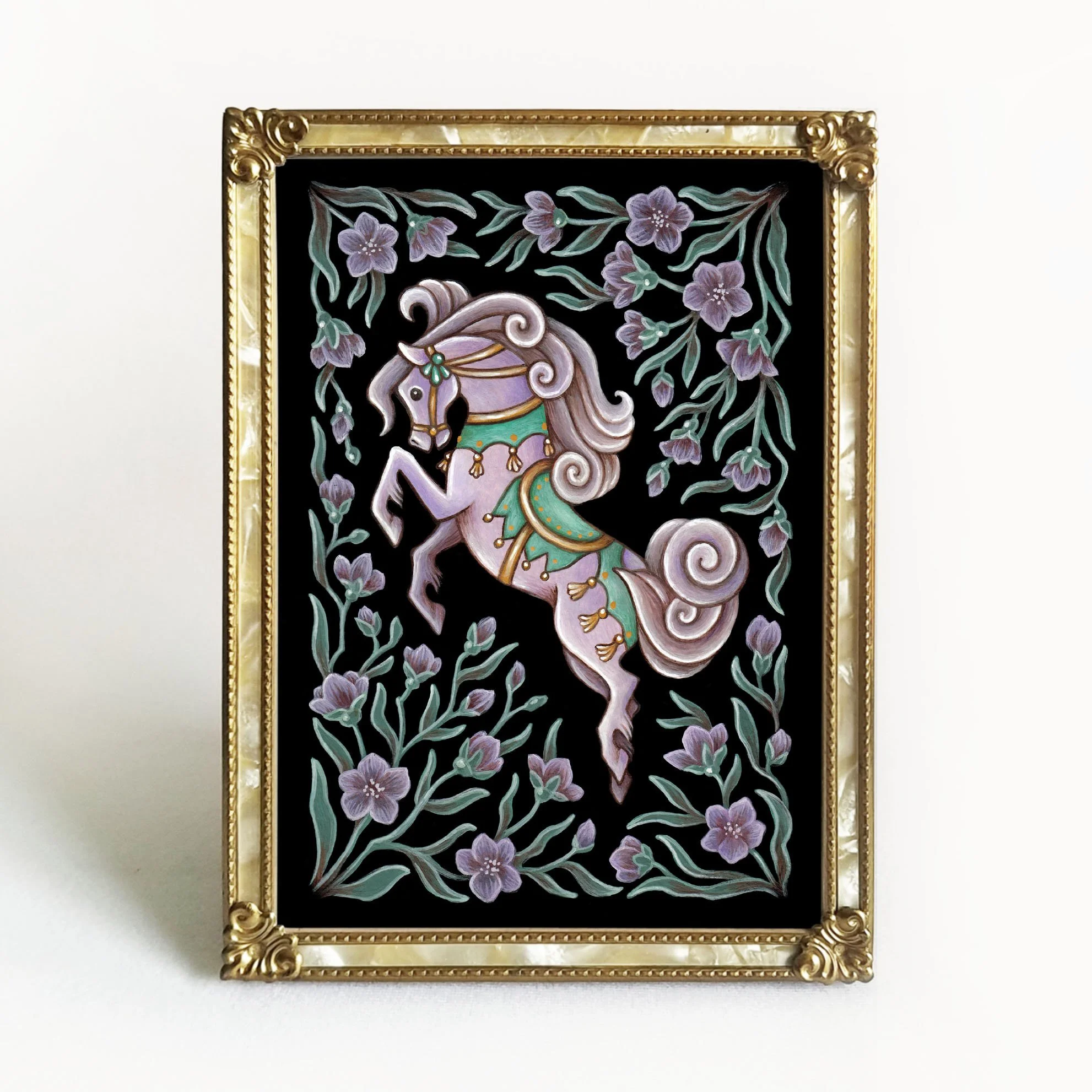 Horse Folk Art Print