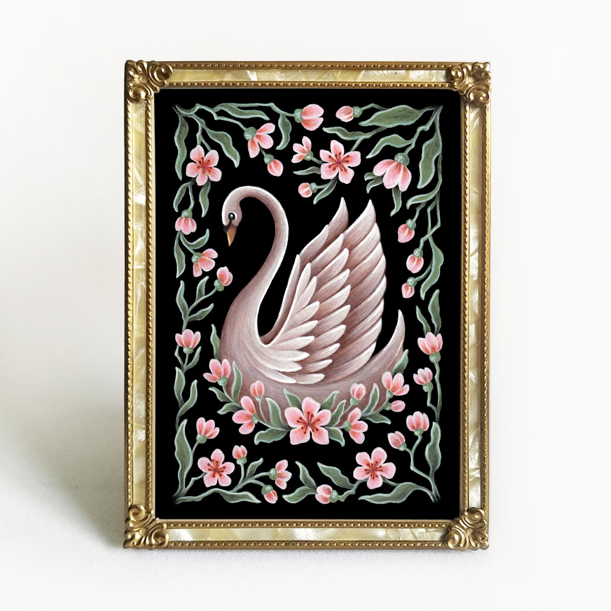 Swan Folk Art Print