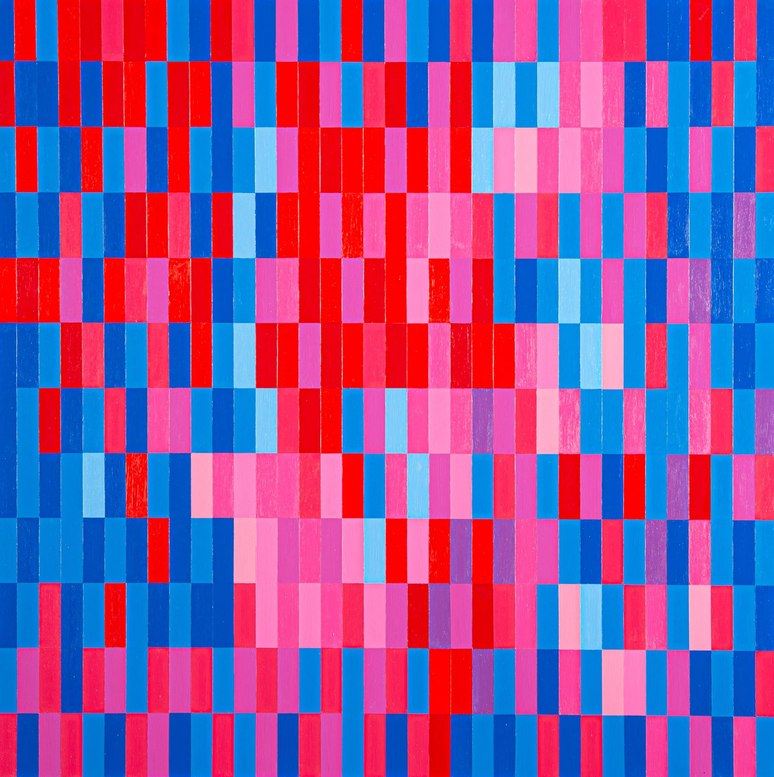  Red, Blue, Pink (101),  10-2021 Acrylic on Panel 36" x 36" x 1 1/2"