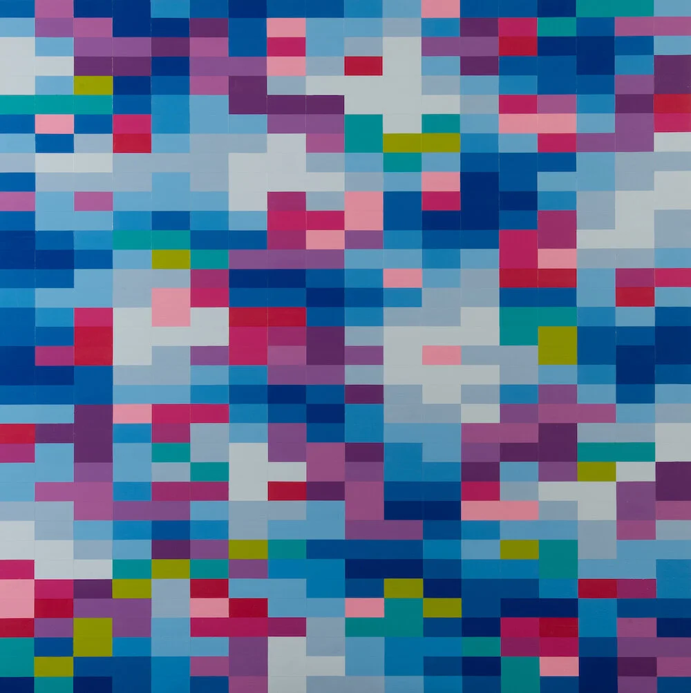  Blue and Violet (063),  08-2020 
Acrylic on Panel 
36" x 36" x 2 1/2"